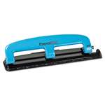 PaperPro&reg; 12-Sheet Capacity Compact Three-Hole Punch, Rubber Base, Blue/Black # ACI2103