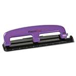 PaperPro&reg; 12-Sheet Capacity Compact Three-Hole Punch, Rubber Base, Purple/Black # ACI2105