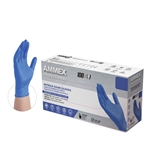 AMMEX Exam Blue Nitrile PF Disposable Gloves (Case of 1000), X-Large, ACNPF-XL