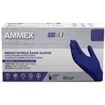 AMMEX Small, Indigo Nitrile Exam Latex Free Disposable Gloves (Case of 1000) (Indigo) (Case), AINPF42100