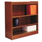 Alera Square Corner Bookcase, Finished Back, Wood Venee