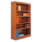 Alera Square Corner Bookcase, Finished Back, Wood Venee