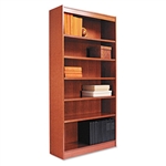 Alera Square Corner Bookcase, Finished Back, Wood Venee