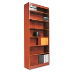 Alera Square Corner Bookcase, Finished Back, Wood Venee