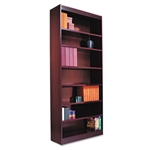 Alera Square Corner Bookcase, Finished Back, Wood Venee