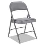 Alera&reg; Steel Folding Chair With Padded Back/Seat, Light Gray, 4/Carton # ALEFC96G