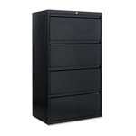 Alera&reg; Four-Drawer Lateral File Cabinet, 30w x 19-1/4d x 53-1/4h, Black # ALELF3054BL