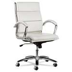 Alera&reg; Neratoli Mid-Back Swivel/Tilt Chair, White Faux Leather, Chrome Frame # ALENR4206
