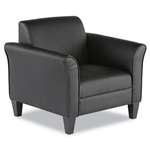 Alera&reg; Reception Lounge Series Club Chair, Black/Black Leather # ALERL23LS10B