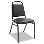 Alera Upholstered Stacking Chairs w/Square Back, Black 