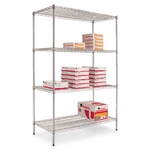 Alera Industrial Wire Shelving Starter Kit, 4 Shelves,