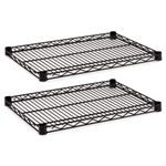 Alera Industrial Wire Shelves, Black, 18 x 24, 2/Pack #