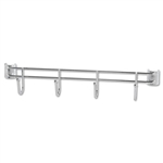 Alera Hook Bars For Wire Shelving, 4 Hooks, 18w, Silve