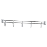 Alera Hook Bars For Wire Shelving, 5 Hooks, 24w, Silve