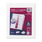 Avery Ready Index Table/Contents Dividers, Five-Tab, Le