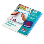 Avery Index Maker Dividers w/Color Tabs, Blue Five-Tab,