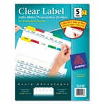 Avery Index Maker Divider w/Multicolor Tabs, Five-Tab, 