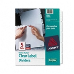 Avery Index Maker White Dividers for Copiers, Five-Tab,