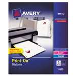 Avery&reg; Print-On Dividers, 5-Tab, 3-Hole Punched, 8-1/2 x 11, White, 5 Sets/Pack # AVE11515