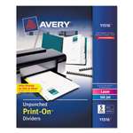 Avery&reg; Print-On Dividers, 5-Tab, Unpunched, 8-1/2 x 11, White, 5 Sets/Pack # AVE11516