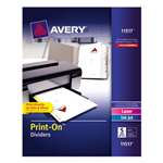 Avery&reg; Print-On Dividers, 5-Tab, 3-Hole Punched, 8-1/2 x 11, White, 25 Sets/Pack # AVE11517