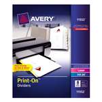 Avery&reg; Print-On Dividers, 8-Tab, 3-Hole Punched, 8-1/2 x 11, White, 5 Sets/Pack # AVE11552