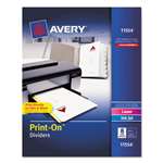 Avery&reg; Print-On Dividers, 8-Tab, 3-Hole Punched, 8-1/2 x 11, White, 25 Sets/Pack # AVE11554