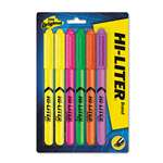 HI-LITER&reg; Fluorescent Pen Style Highlighter, Chisel Tip, 6/Set # AVE23565