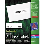 Avery EcoFriendly Labels, 1 1/3 x 4, White, 1400/Pack #