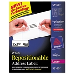 Avery Re-hesive Laser Labels, 1 x 2 5/8, White, 3000/Pa