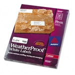 Avery White Weatherproof Laser Shipping Labels, 1 x 2-5