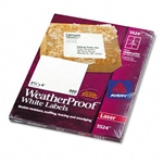 Avery White Weatherproof Laser Shipping Labels, 3-1/3 x