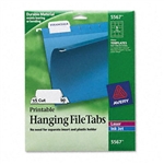 Avery Print/Write-On Hanging Tabs, 1/5 Tab, 2 1/16in, W