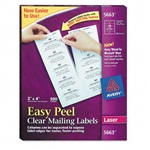 Avery Easy Peel Laser Mailing Labels, 2 x 4, Clear, 500