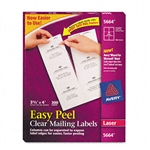 Avery Easy Peel Laser Mailing Labels, 3-1/3 x 4, Clear,
