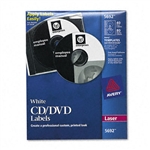 Avery CD/DVD Laser Labels, White Matte, 40/Pack # AVE56
