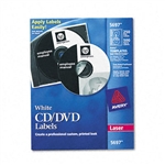Avery CD/DVD Laser Labels, White Matte, 250/Pack # AVE5