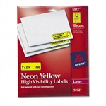 Avery High-Visibility Laser Labels, 1 x 2-5/8, Neon Yel