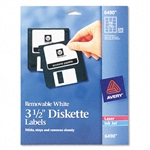 Avery Laser/Inkjet Removable 3.5in Diskette Labels, Whi