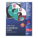 Avery CD/DVD Color Laser Labels, White Matte, 30/Pack #