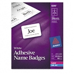 Avery Self-Adhesive Name Badge Labels, Plain-Style, 2 1