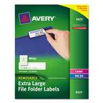 Avery&reg; Removable Extra-Large 1/3-Cut File Folder Labels, 15/16 x 3-7/16, White, 450/Pk # AVE8425