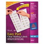 Avery Easy Peel Inkjet Mailing Labels, 1-1/3 x 4, Clear