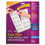 Avery Easy Peel Inkjet Mailing Labels, 2 x 4, Clear, 25