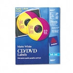 Avery CD/DVD Inkjet Labels, White Matte, 100/Pack # AVE