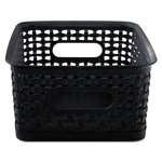 Advantus&reg; Weave Bins, 7 3/8" x 10 x 8 1/4, Plastic, Black, 3 Bins # AVT40326