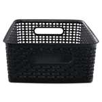 Advantus&reg; Weave Bins, 10 1/2" x 14 x 7, Plastic, Black, 2 Bins # AVT40327