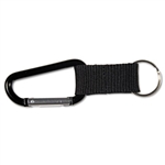 Advantus Carabiner w/Split Key Rings, Polyester Strap, 