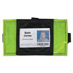 Advantus&reg; Reflective Arm Badge Holder, 3 1/2 x 3 1/2, Green/Black, 6 per Box # AVT75650