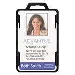 Advantus&reg; Secure-Two Card RFID Blocking Badge, 3 3/8 x 2 1/8, Black, 20 per Pack # AVT76417